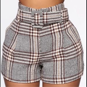 Fashion Nova Play Your Card Right Plaid Shorts
